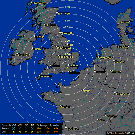 Live lightning and storm data